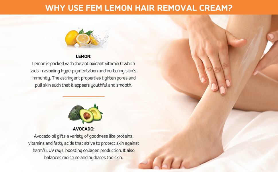 Dabur Fem Hair Removal Cream for All Types of Skin 120g Lemon (Pack of 6)